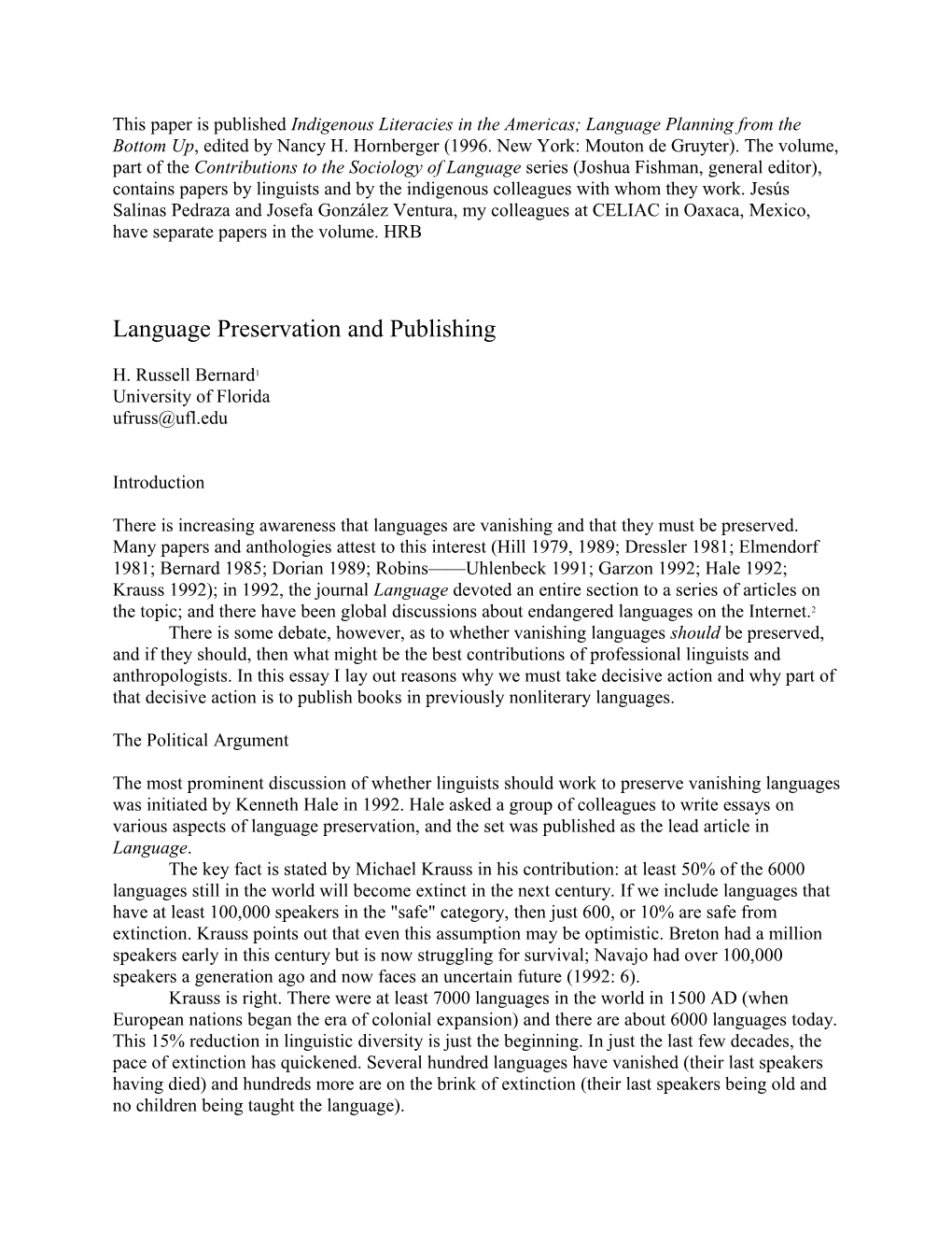 Language Preservation and Publishing