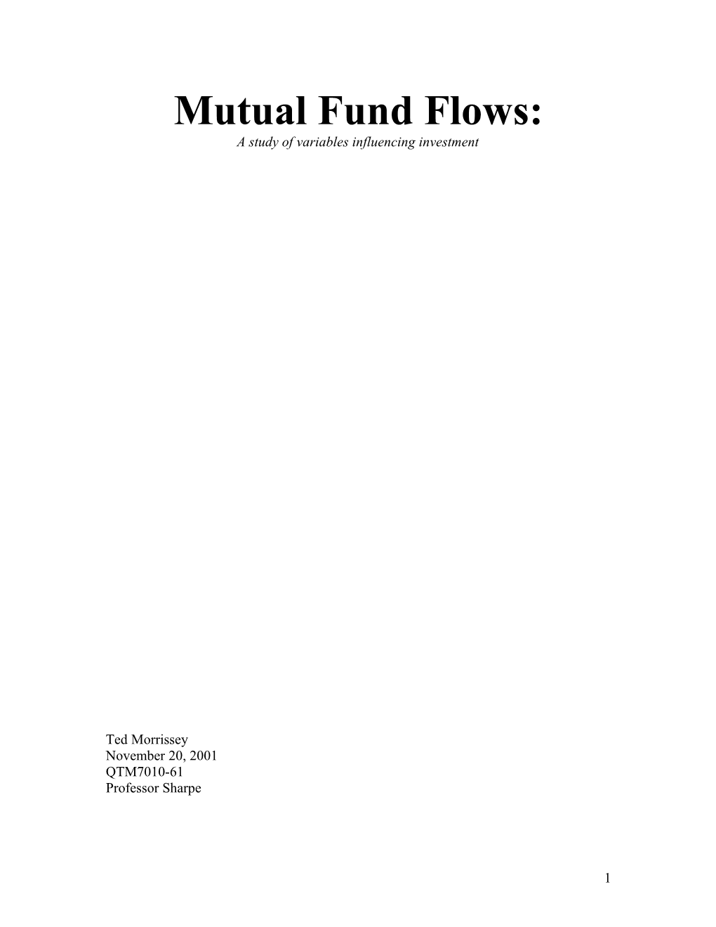 Mutual Fund Flows