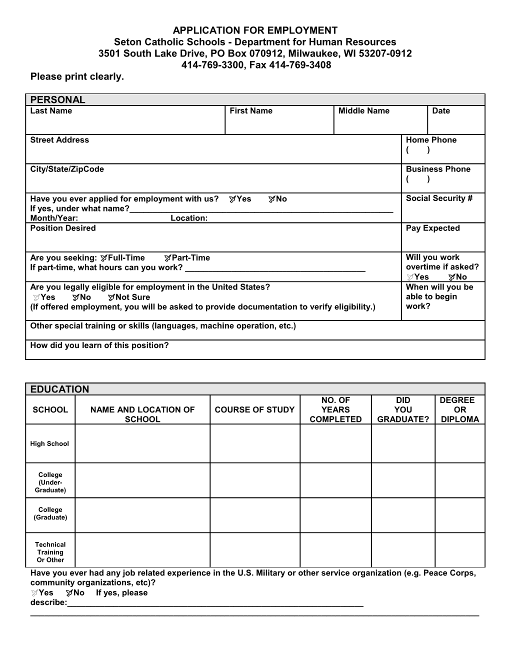 Application for Employment s16