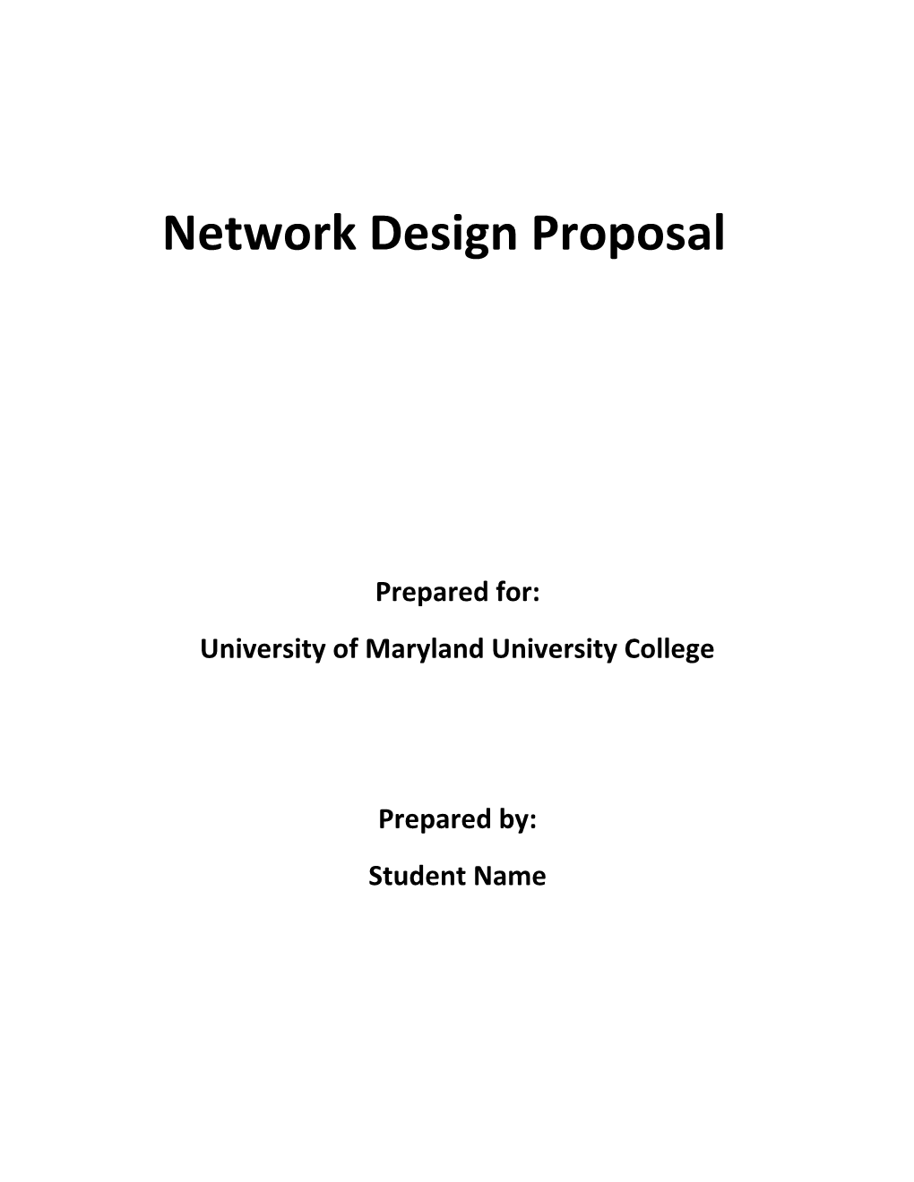 Network Design Proposal
