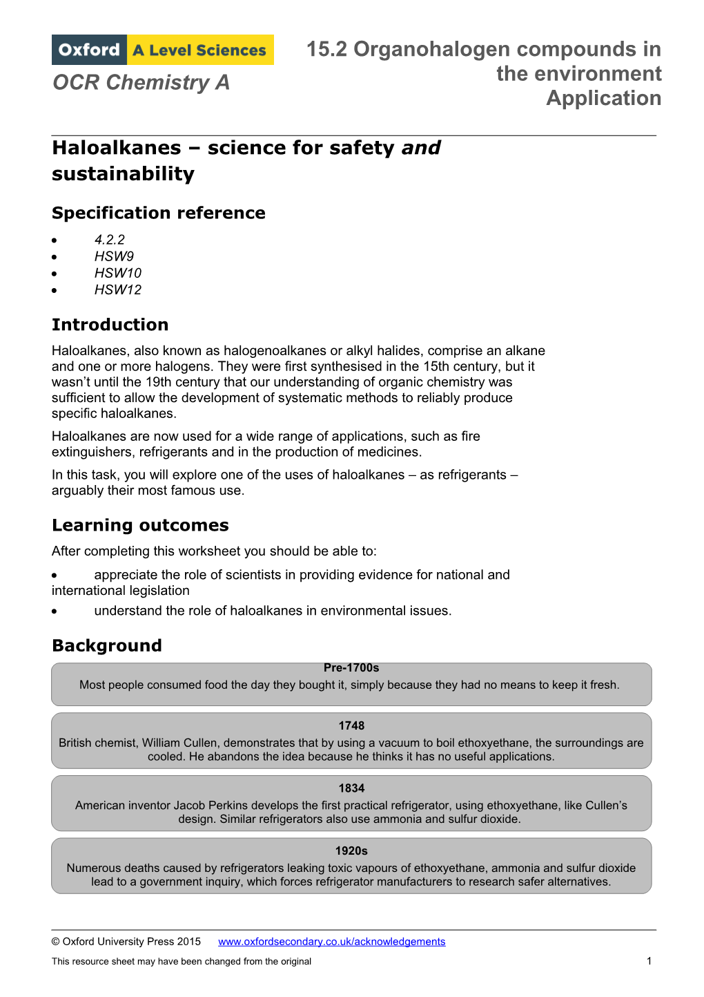 Haloalkanes Science for Safety and Sustainability