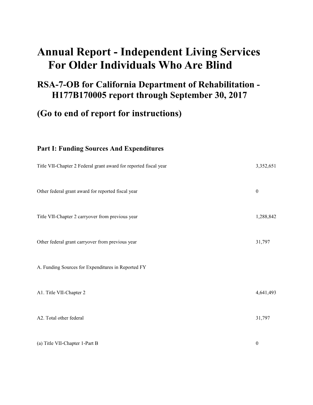 Annual Report - Independent Living Services for Older Individuals Who Are Blind s1