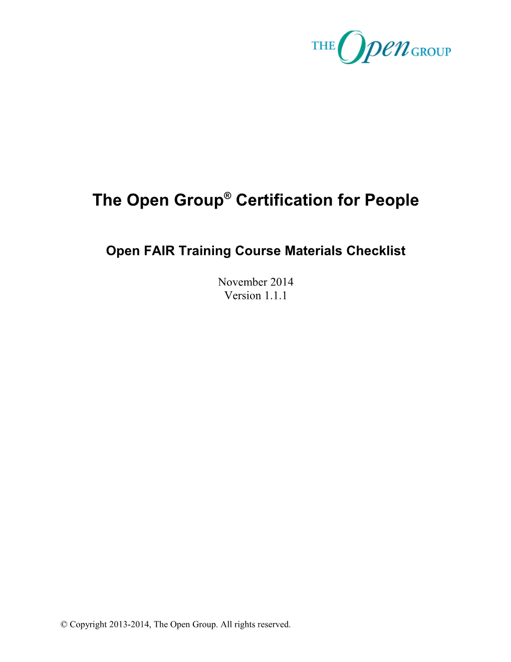 TOGAF Certificaion for People: Accreditation Checklist