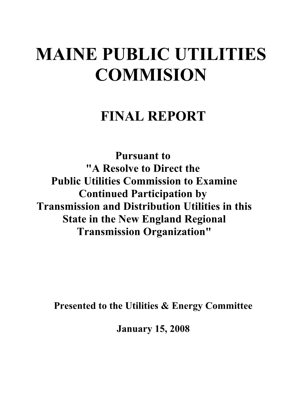 Maine Public Utilities Commision