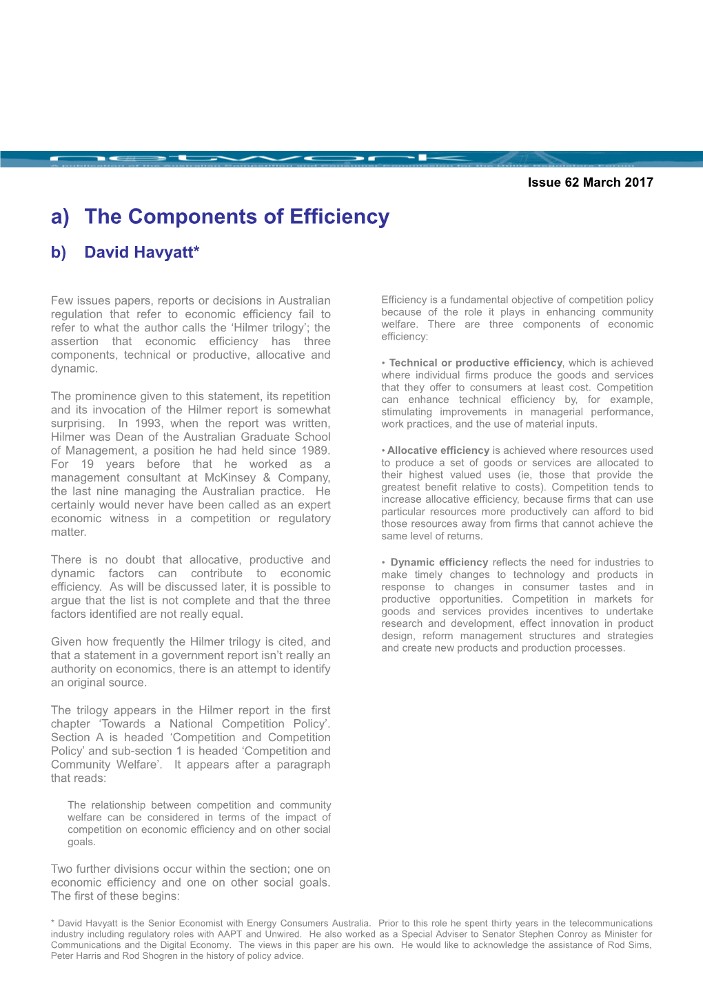 The Components of Efficiency