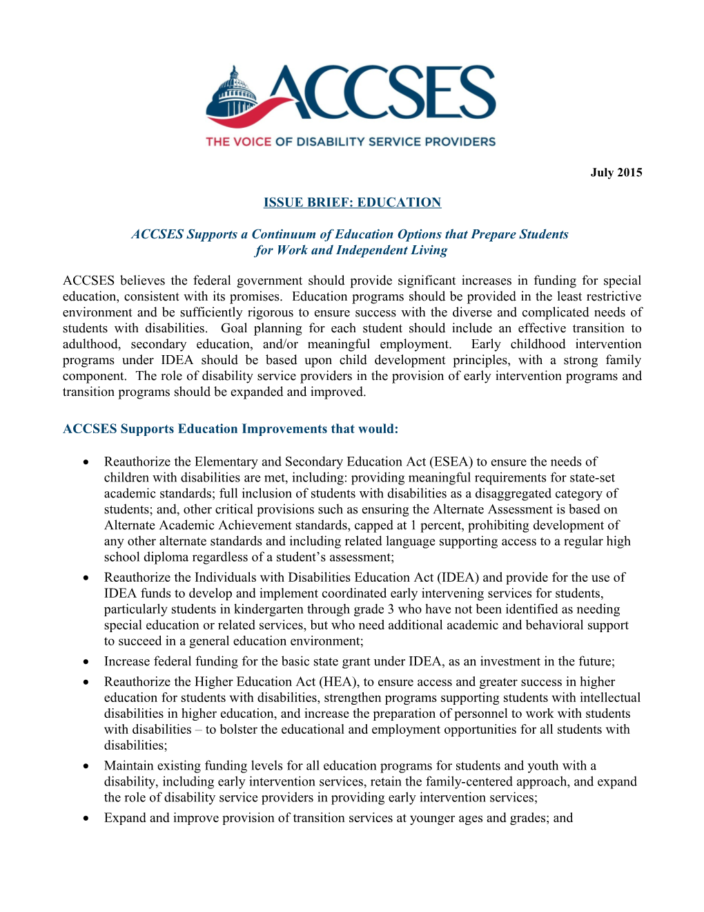ACCSES Education One-Pager for July 2014 (D0542690 Xaa4fd)