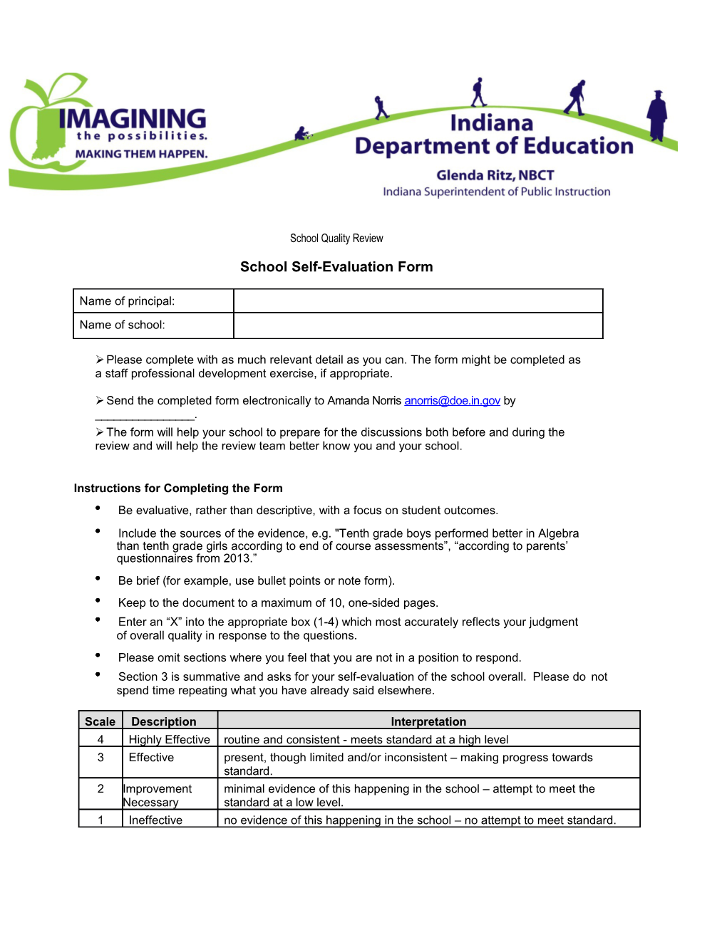 Kwiatkowski - School Self-Evaluation Form
