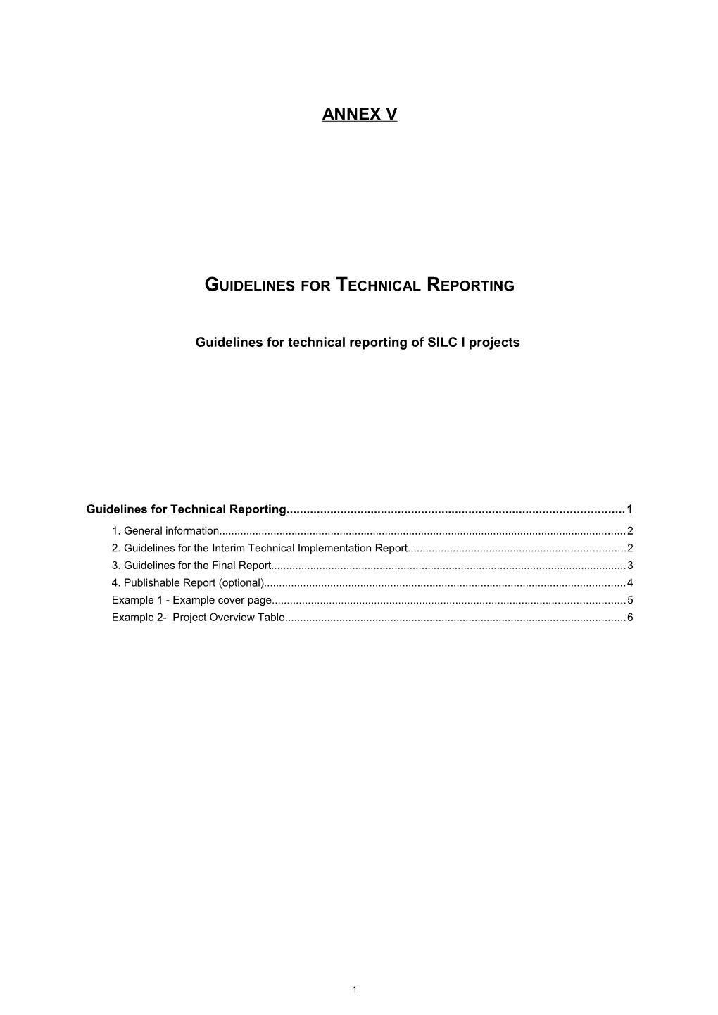 Guidelines for Technical Reporting