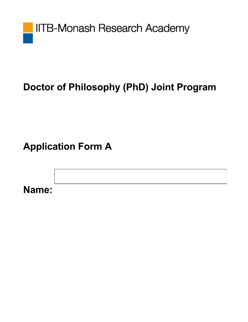 Doctor of Philosophy (Phd) Joint Program