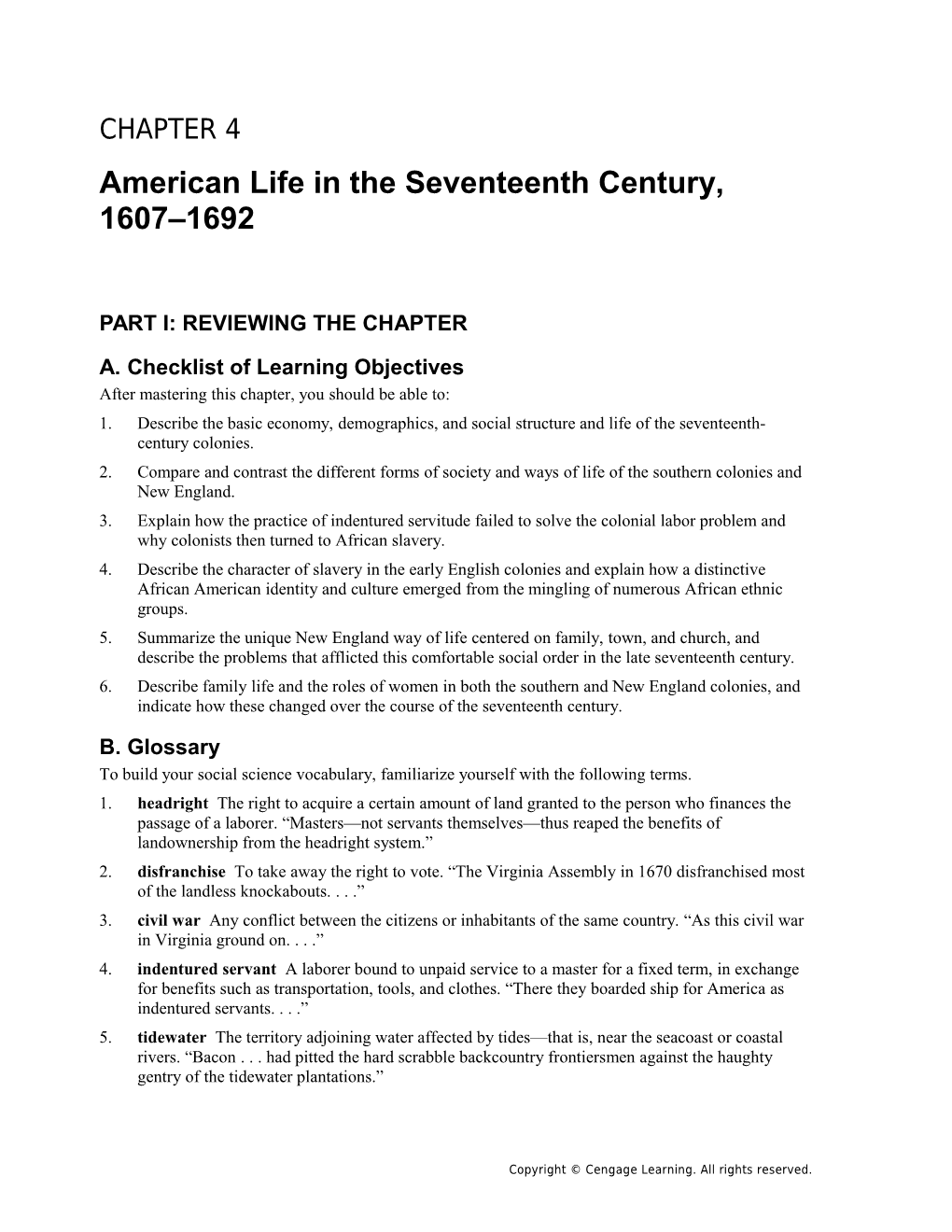 American Life in the Seventeenth Century, 1607 1692