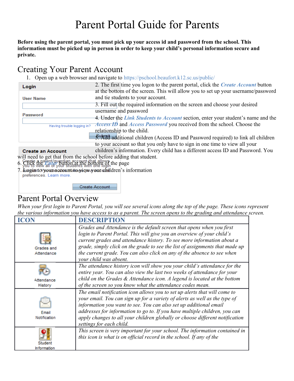Parent Portal Guide for Parents