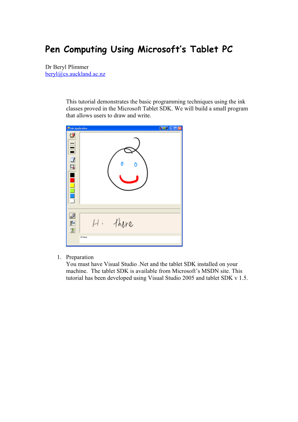 Pen Computing Using Microsoft S Tablet PC