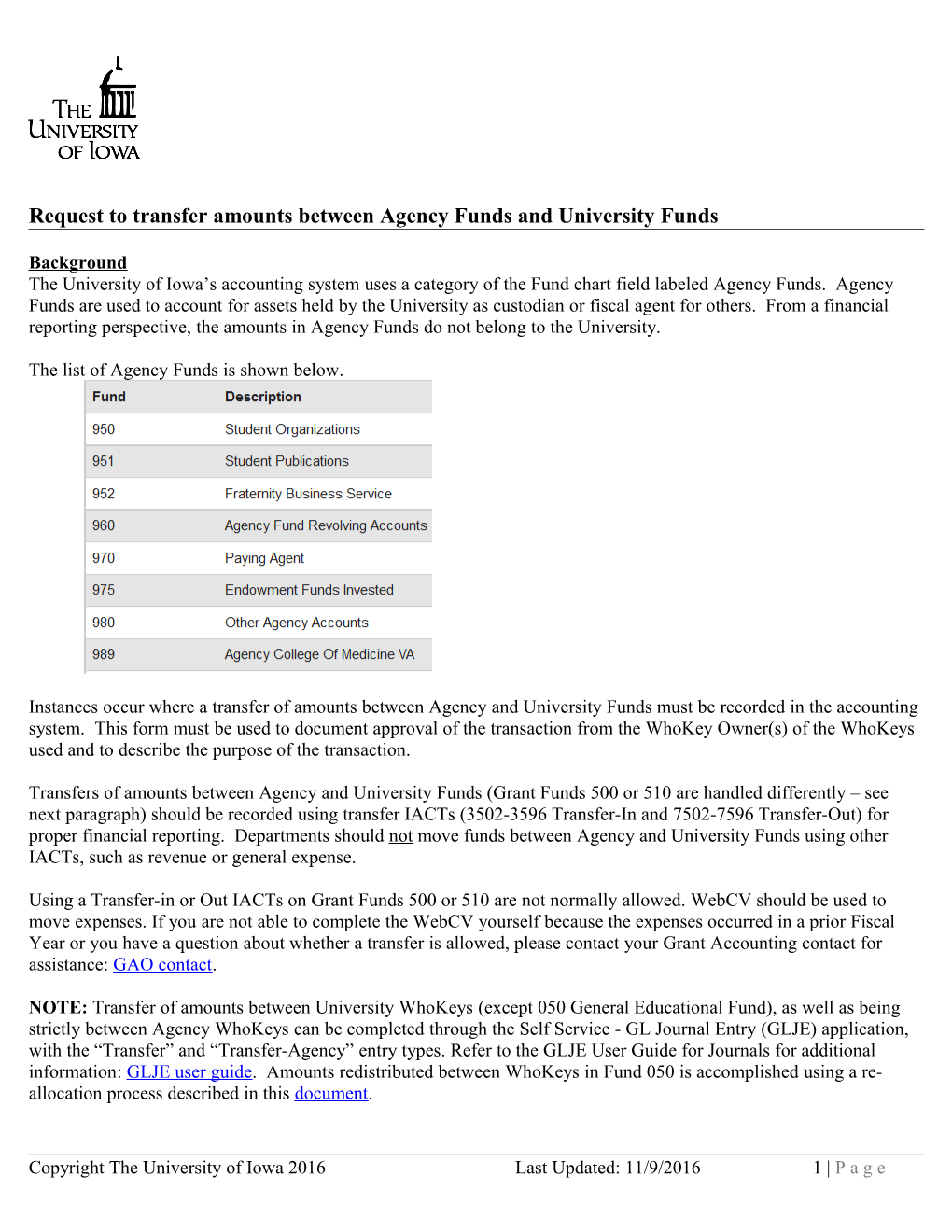 Update on Status of Applications and Data Impacted by General Ledger Implementation