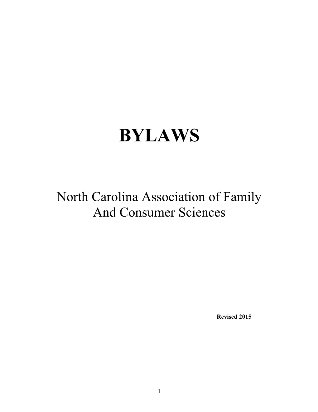 North Carolina Associaton of Family and Consumer Science Bylaws