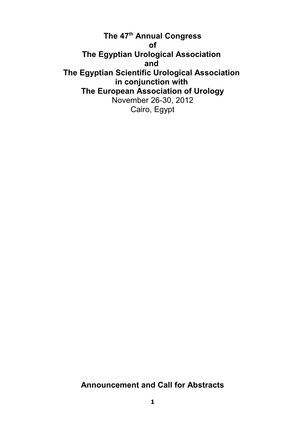 The Egyptian Urological Association