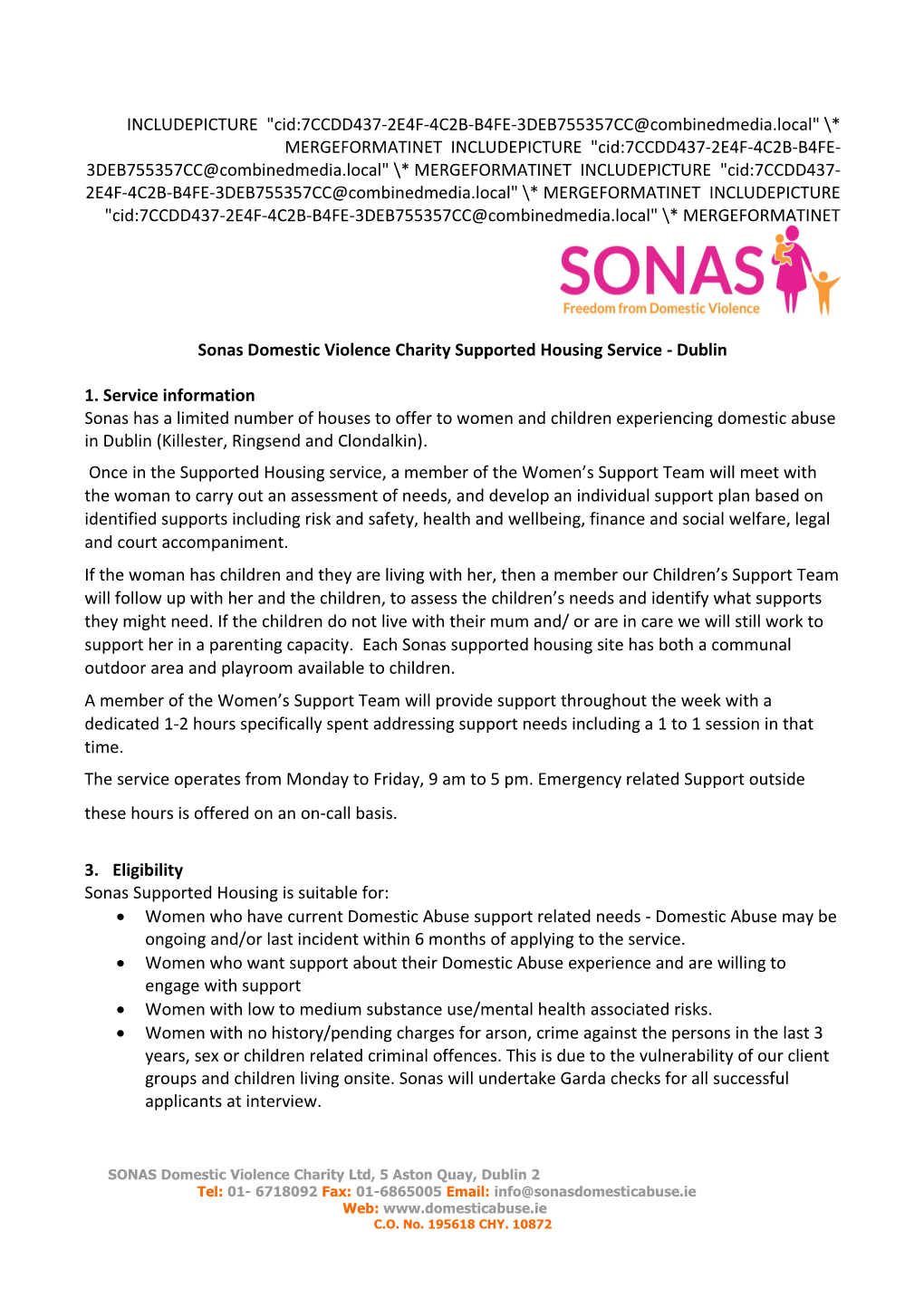 Sonas Domestic Violence Charitysupported Housing Service - Dublin