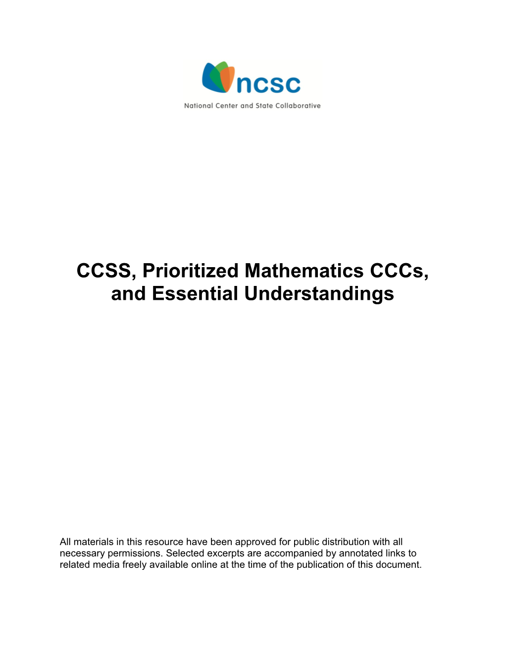 Mathematics Cccs - Alternate Assessments (CA Dept of Education)