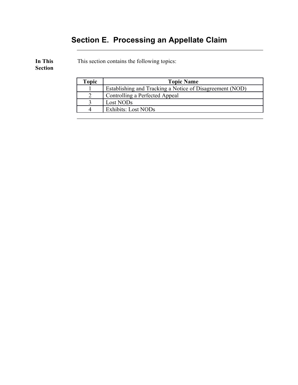 Section E. Processing an Appellate Claim