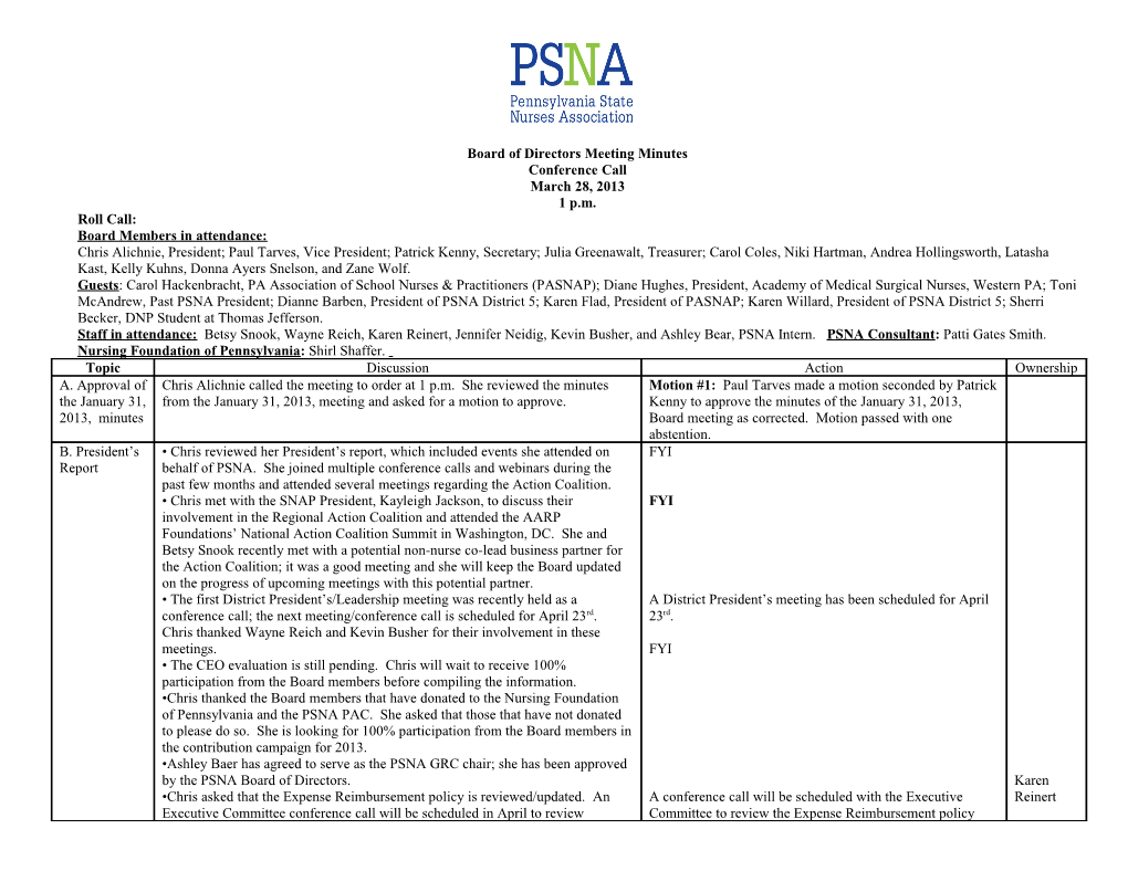 Pennsylvania State Nurses Association s1