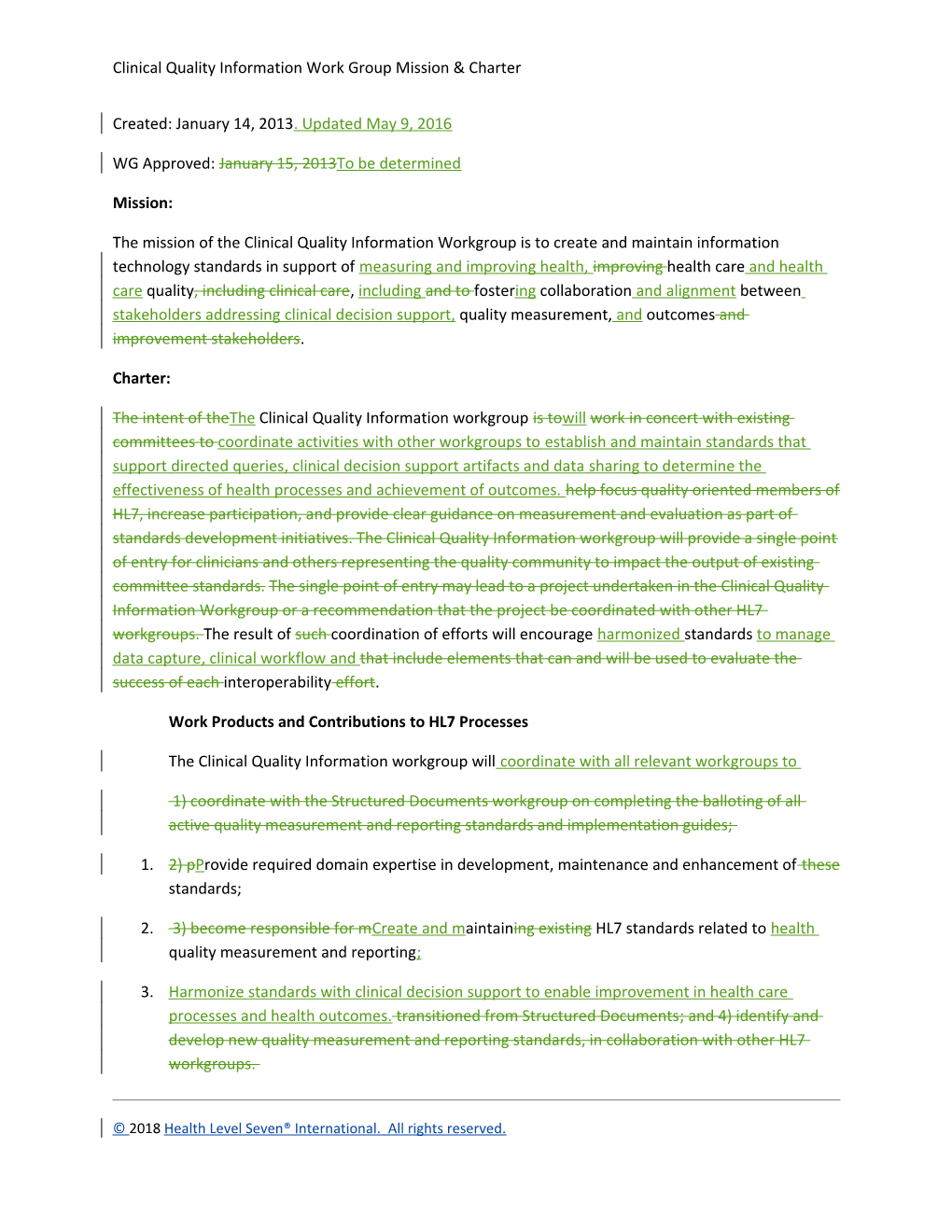 Work Group Mission and Charter (WG M&C) Statement Guidelines