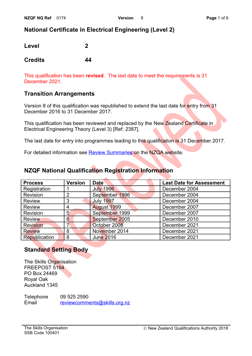 0174 National Certificate in Electrical Engineering (Level 2)