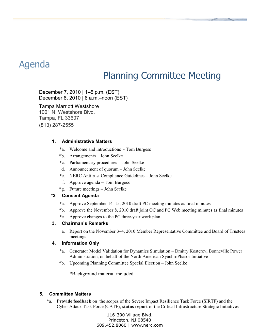 Planning Committee Meeting