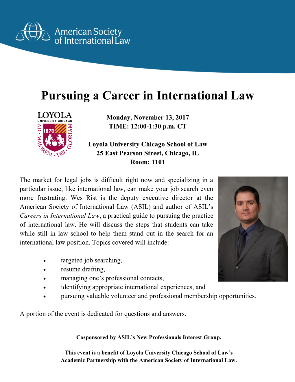 Pursuing a Career in International Law
