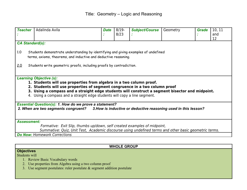 Title: Geometry Logic and Reasoning