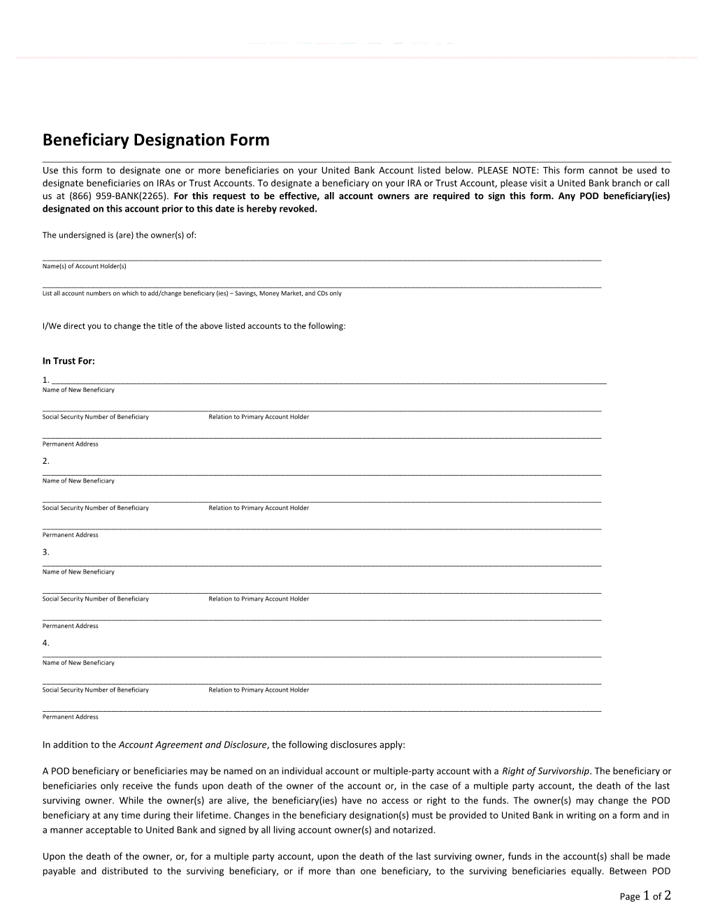 Beneficiary Designation Form