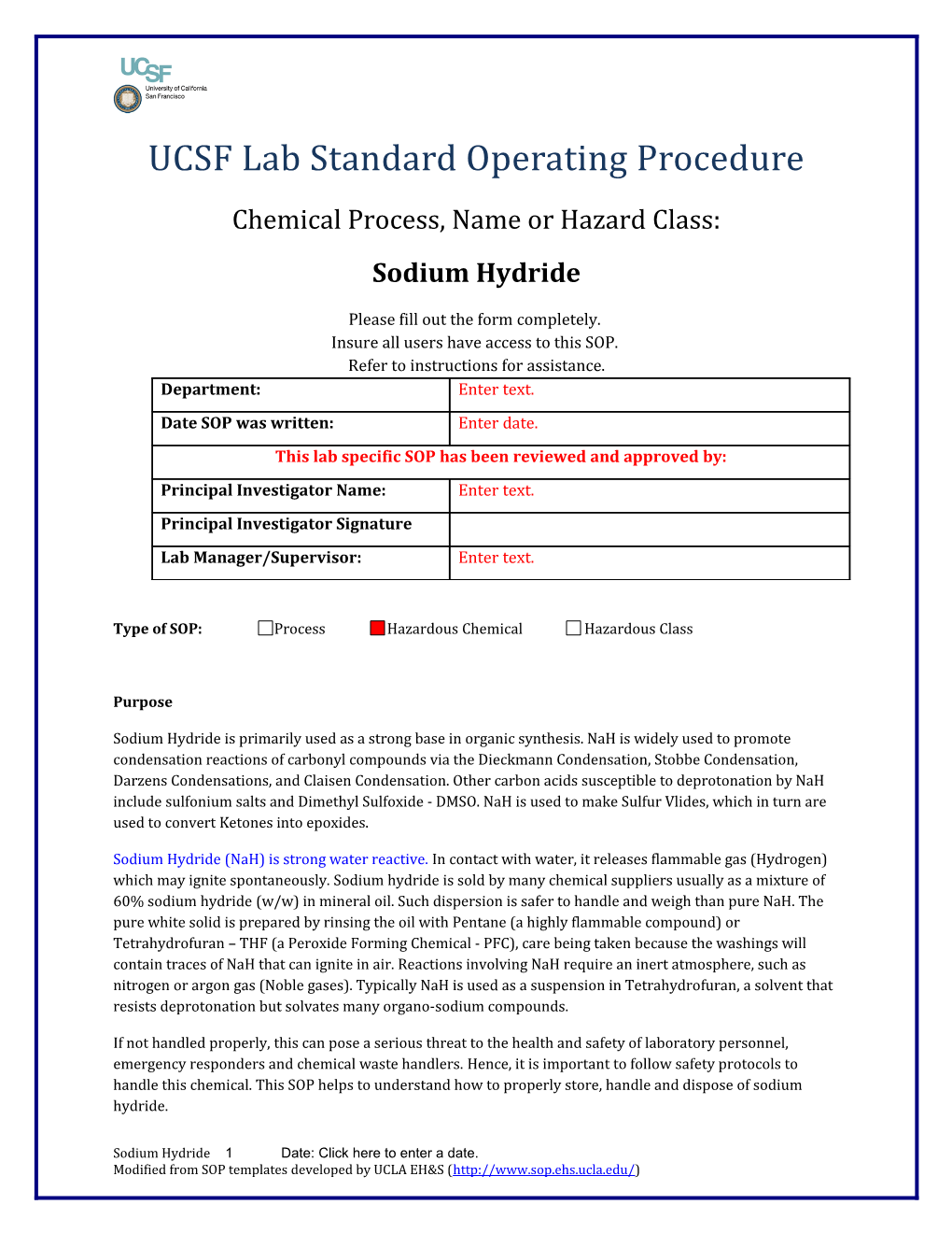 UCSF Lab Standard Operating Procedure s15