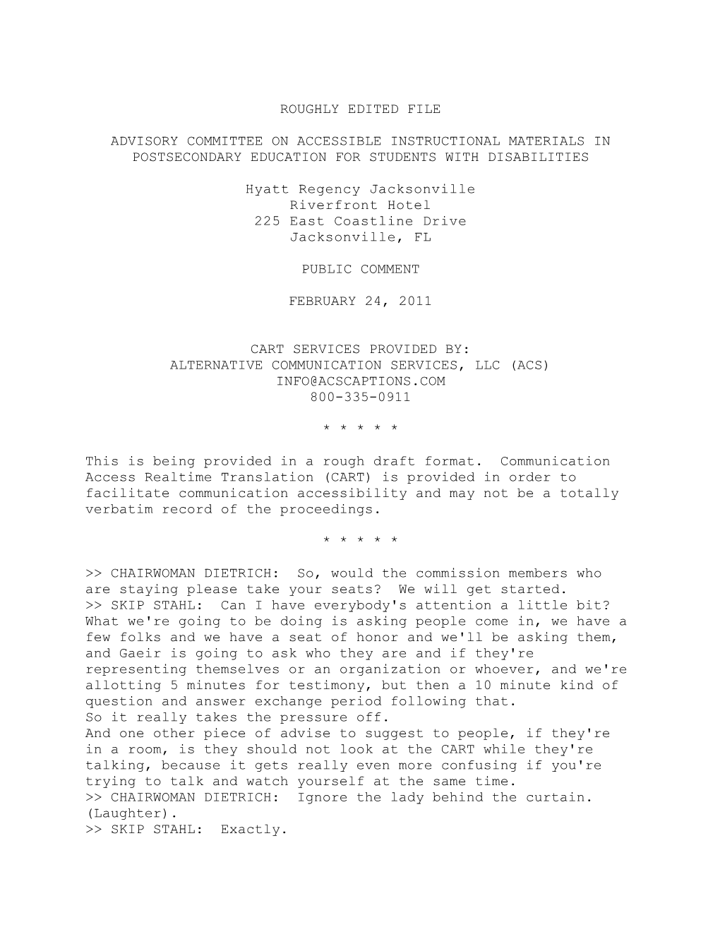 AIM Commission Meeting Feb. 24, 2011 Public Comments (MS Word)