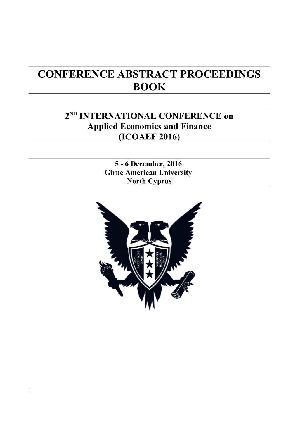 Conference Abstract Proceedings