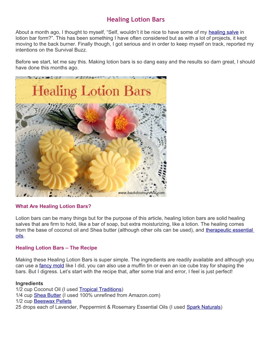 Healing Lotion Bars