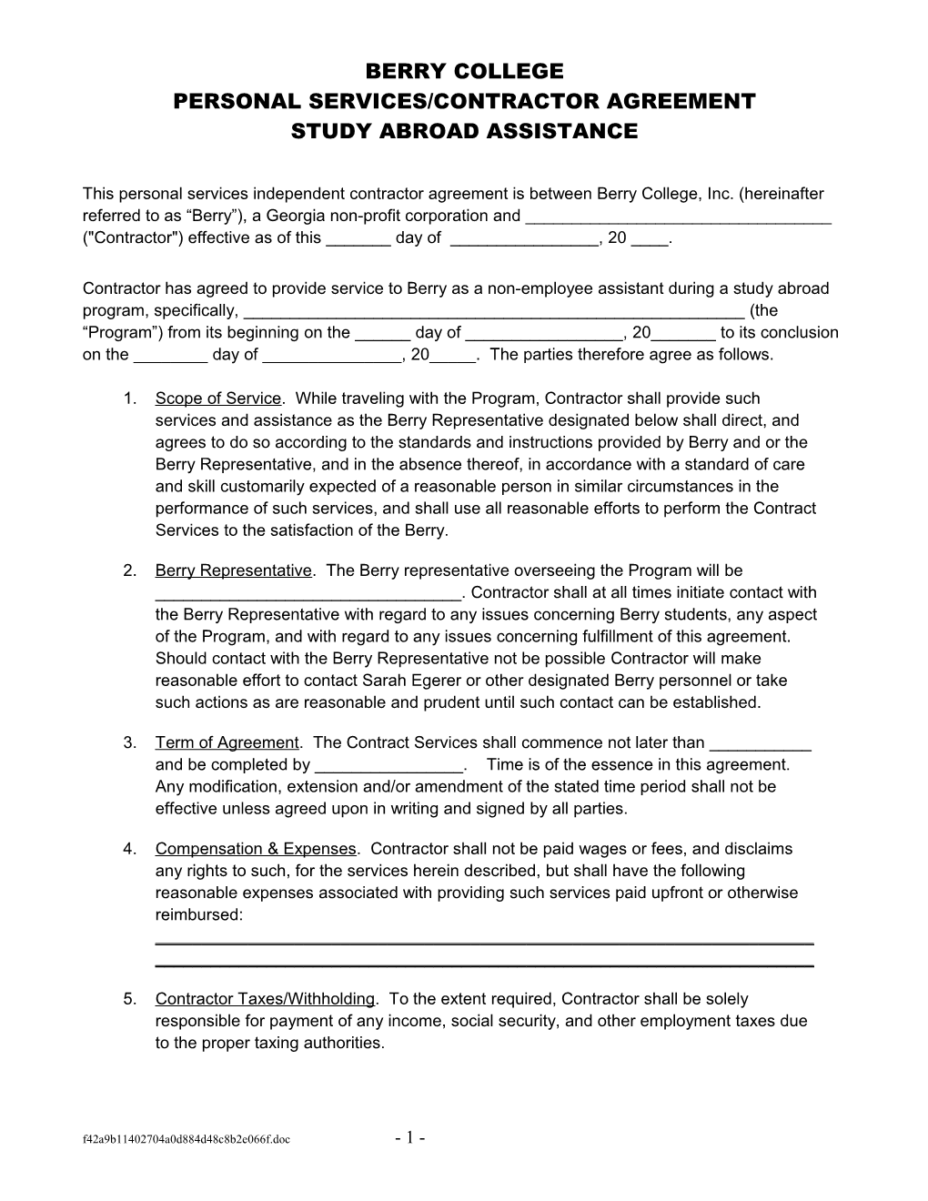 Independent Contractor Agreement s2