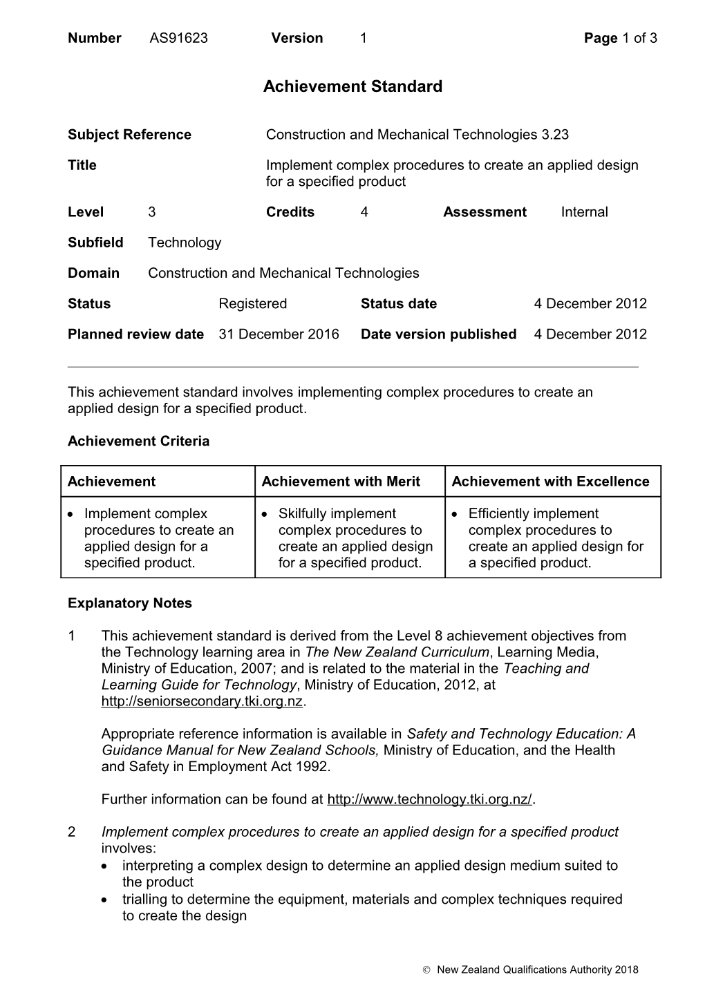 91623 Implement Complex Procedures to Create an Applied Design for a Specified Product