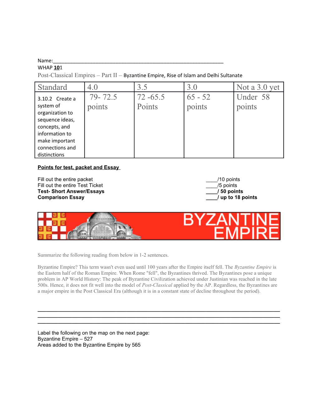 Post-Classical Empires Part II Byzantine Empire, Rise of Islam and Delhi Sultanate