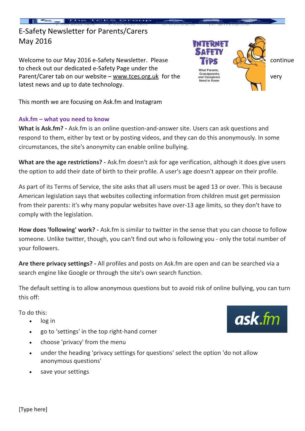This Month We Are Focusing on Ask.Fm and Instagram
