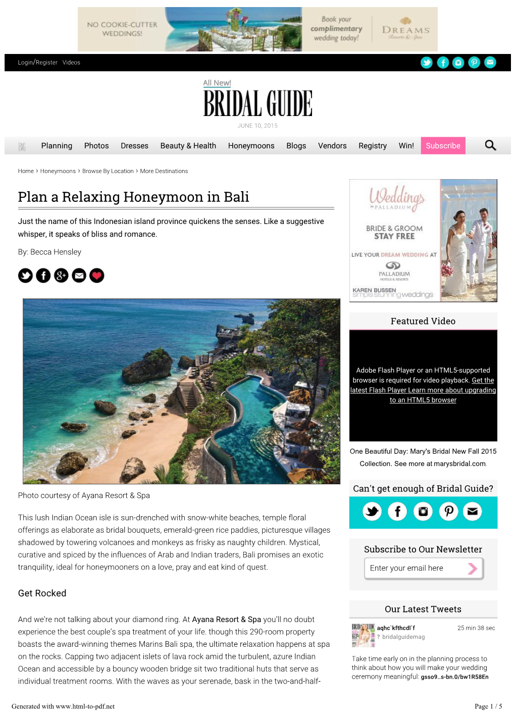 Plan a Relaxing Honeymoon in Bali