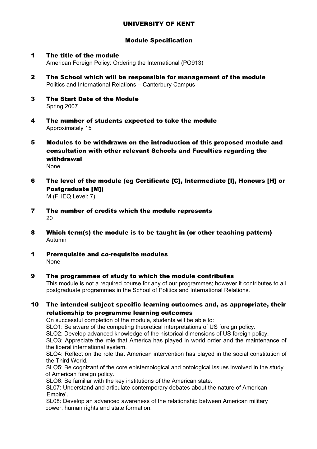 Module Specification Template s12