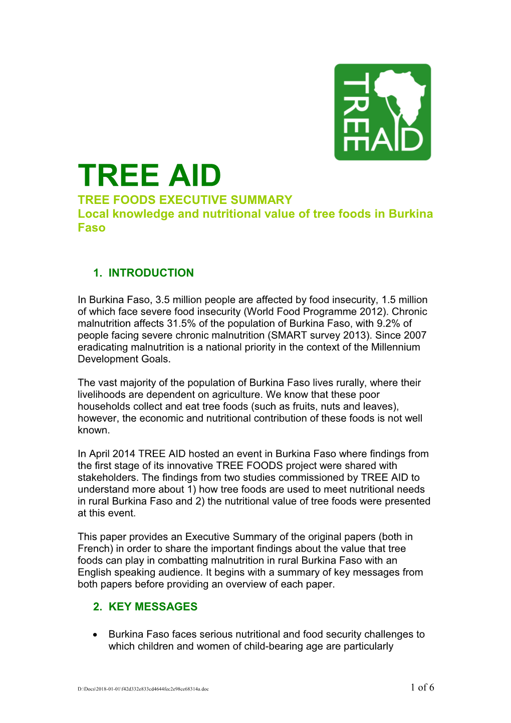 Tree Aid Statement