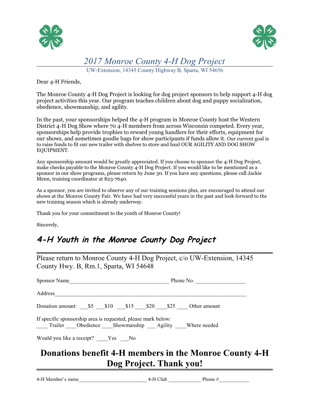Monroe County 4-H Dog Project