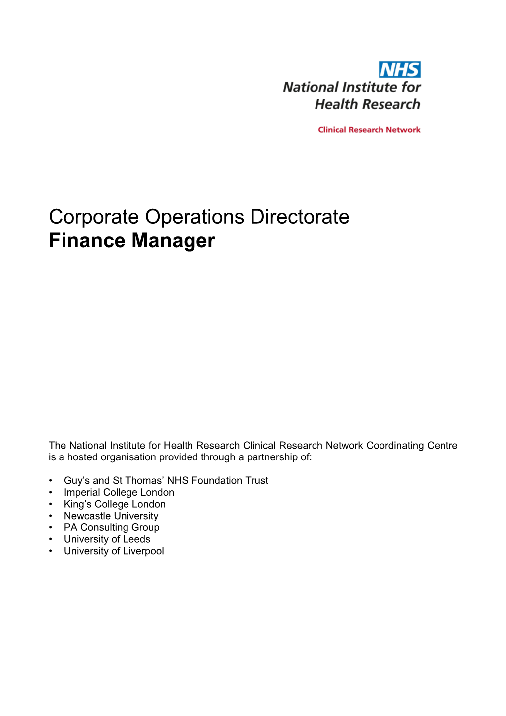 Corporate Operations Directorate