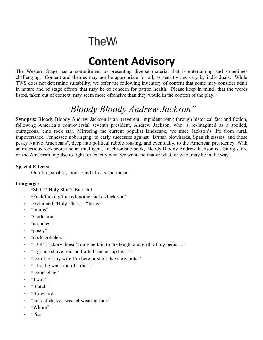 Content Advisory