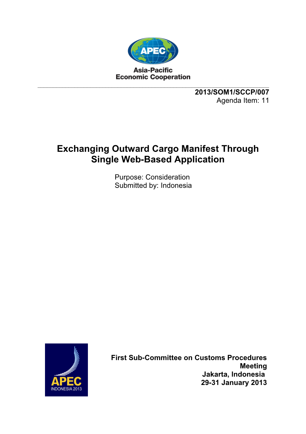 Exchanging Outward Cargo Manifest Through Single Web-Based Application