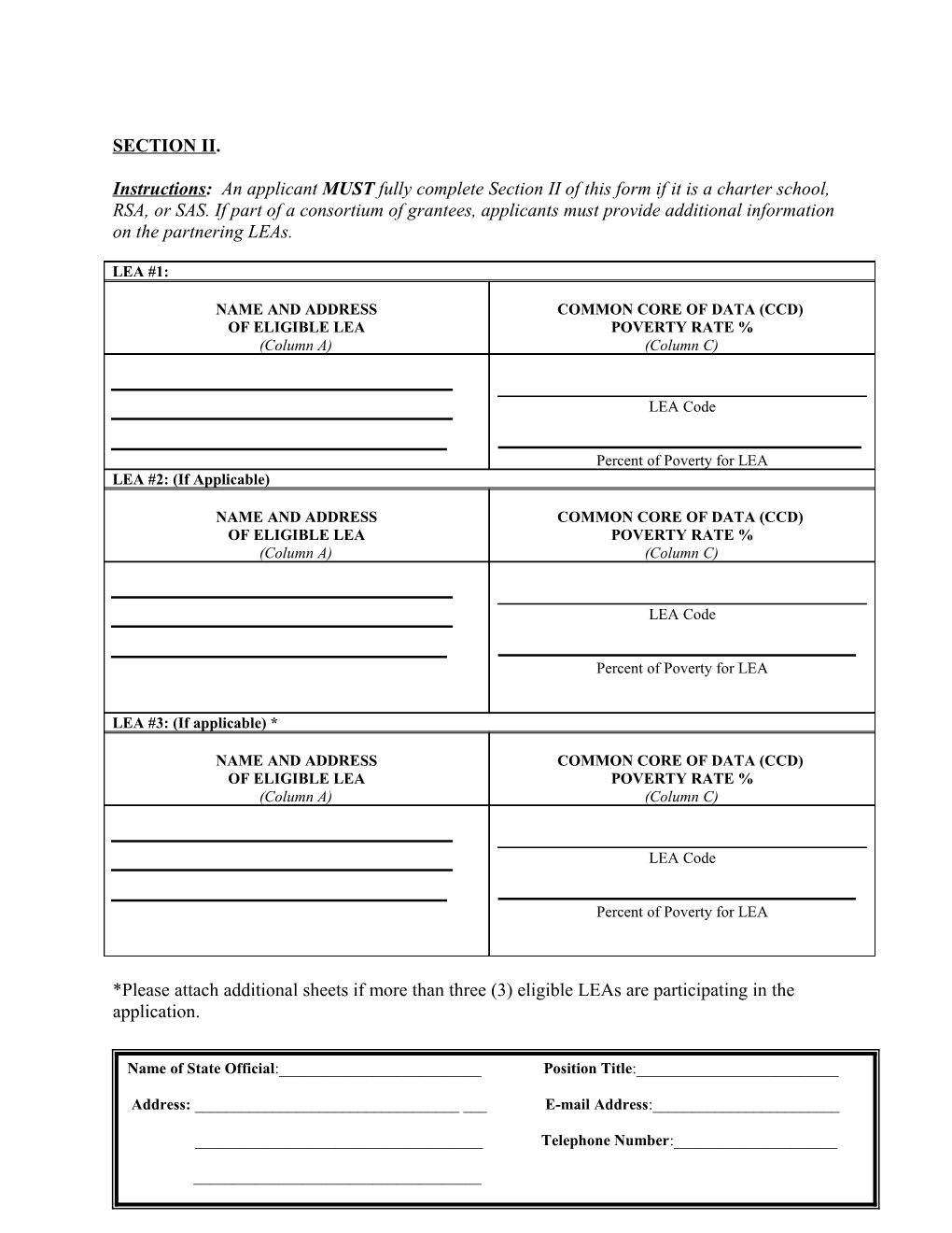 Literacy Through School Libraries Applicant Eligibility Form FY 2011 (MS WORD)