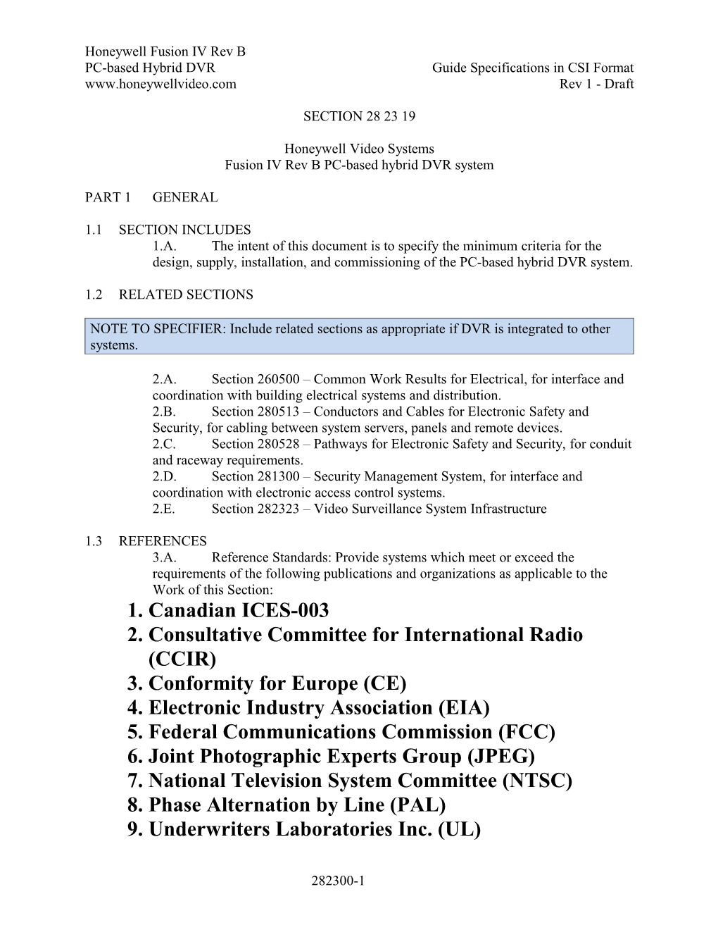 Section 282300 - Video Surveillance System s1