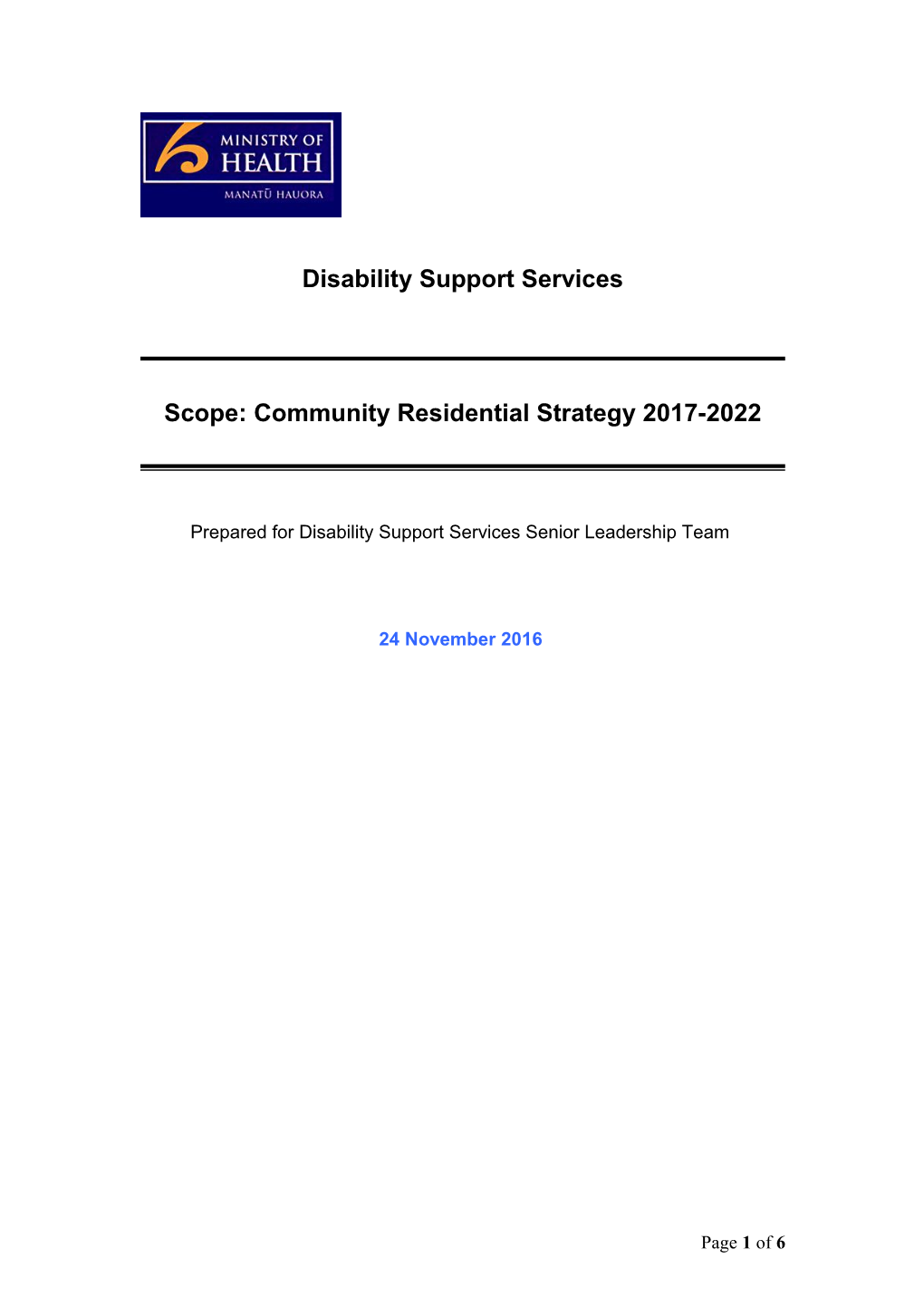 Community Residential Strategy 2017-2022