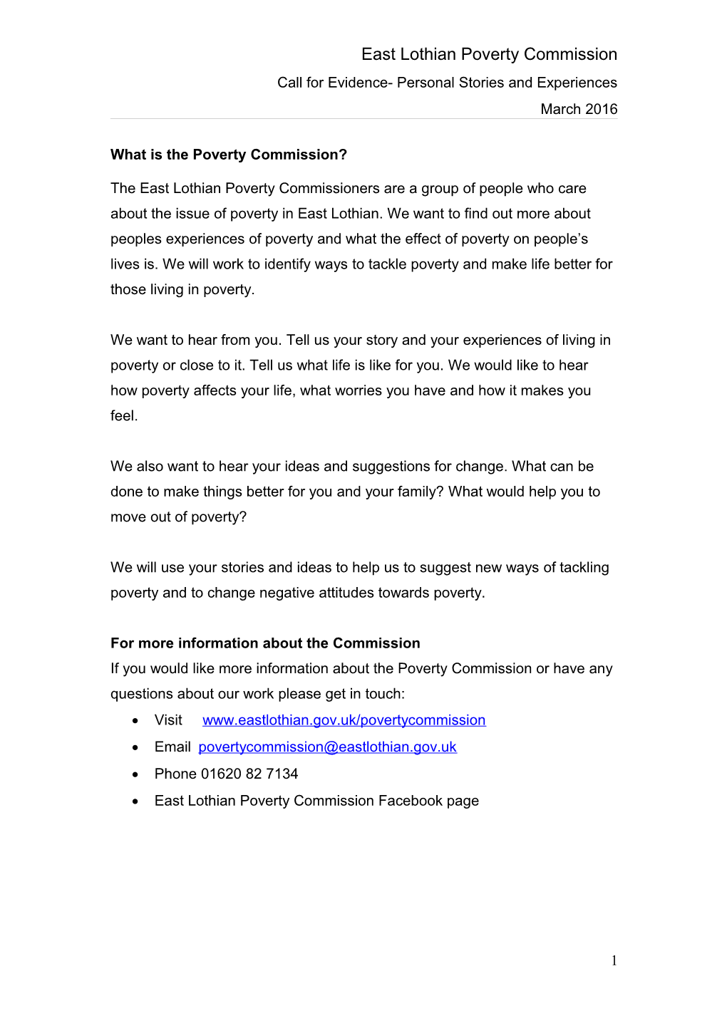East Lothian Poverty Commission