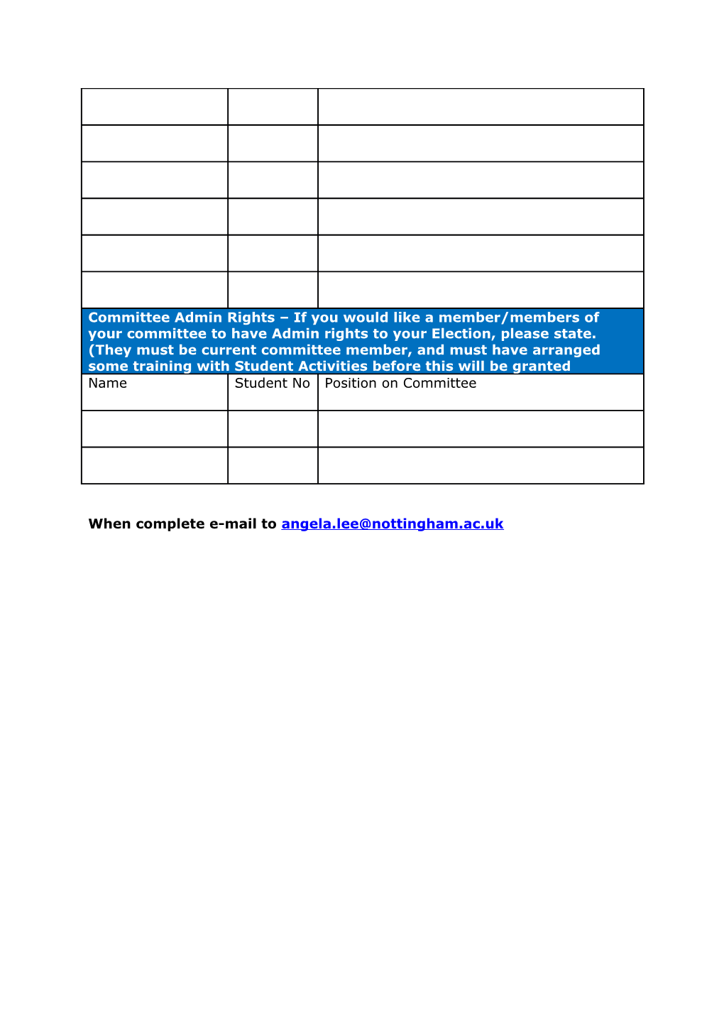 On-Line Election Request Form