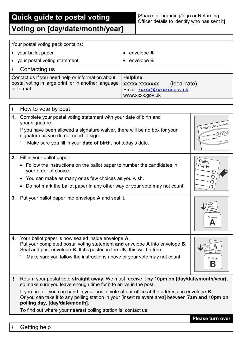 Your Postal Voting Statement